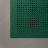 Detail of our perforated green menu panel.